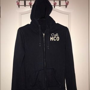 Hollister old school navy zip up